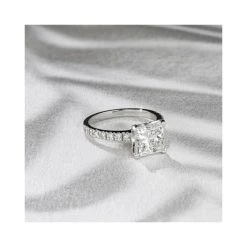 Katerina 3.00ct Lab Diamond Princess Cut Engagement Ring In 18K White Gold G/VS1 -The Diamond Store NDUT86 522W fll