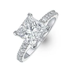 Katerina 3.00ct Lab Diamond Princess Cut Engagement Ring In Platinum G/VS1