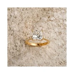 Katerina 3.00ct Lab Diamond Princess Cut Engagement Ring In 18K Yellow Gold F/VS1 -The Diamond Store NDUT86 522Y flh