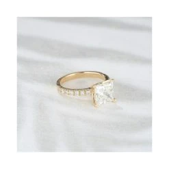 Katerina 3.00ct Lab Diamond Princess Cut Engagement Ring In 18K Yellow Gold F/VS1 -The Diamond Store NDUT86 522Y fll