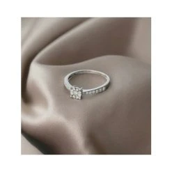 Masami Lab Diamond Engagement Ring 0.20ct Pave Set In 925 Sterling Silver -The Diamond Store Nov22 E5036