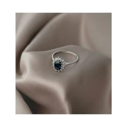 Sapphire 0.95ct And Diamond 9K White Gold Ring -The Diamond Store Nov22 E5727