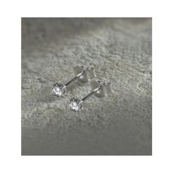 Diamond Earrings 0.30CT Studs H/SI Quality In 18K White Gold - 3.4mm -The Diamond Store Nov22 FG23 42JUY 3