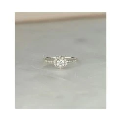 Ella Halo Lab Diamond Engagement Ring 0.55ct In 9K White Gold -The Diamond Store Nov22 ND E5935 2