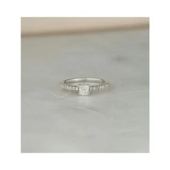 Princess Cut Lab Diamond Engagement Ring 0.50ct H/Si In 9K White Gold -The Diamond Store Nov22 NDE6220Y 2