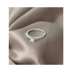 Princess Cut Lab Diamond Engagement Ring 0.50ct H/Si In 9K White Gold -The Diamond Store Nov22 NDE6220Y