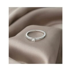 Princess Cut Lab Diamond Engagement Ring 0.25ct H/Si In 9K White Gold -The Diamond Store Nov22 NDE6229Y