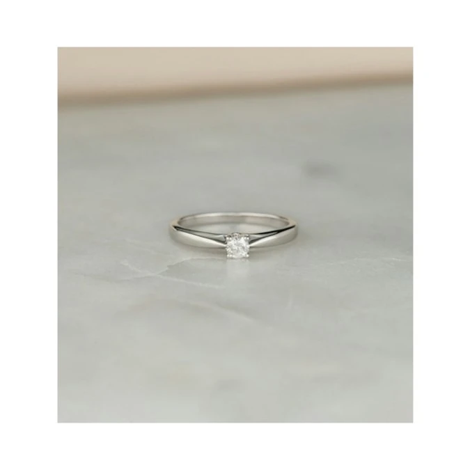 Tapered Design Lab Diamond Engagement Ring 0.15ct H/Si In 925 Silver 6 Tapered Design Lab Diamond Engagement Ring 0.15ct H/Si In 925 Silver - Image 6