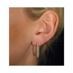 Diamond Hoop Earrings 2ct H/Si In 18K White Gold - P3487Y -The Diamond Store P3487Y v1