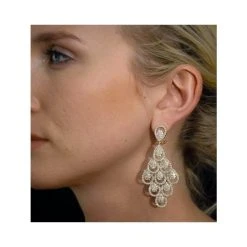 Diamond Halo Pyrus Chandelier Earrings 9.40ct In 18K Rose Gold P3490 -The Diamond Store P3490 v1