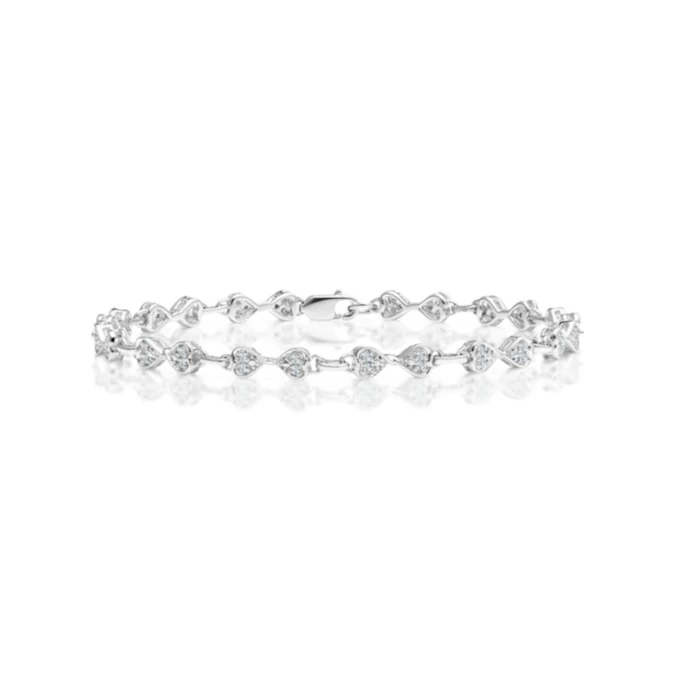 0.25ct Diamond Heart Bracelet Set In Silver 1 0.25ct Diamond Heart Bracelet Set In Silver