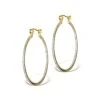 Silver Diamond Hoop Earrings 35mm In Gold Vermeil - Ug3238