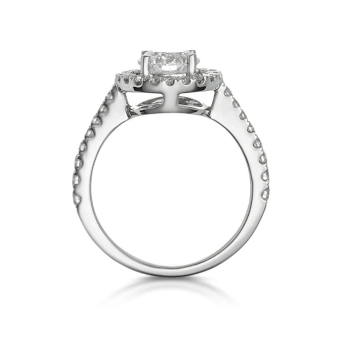 Ella Halo Diamond Engagement Ring 1.70ct E/Si1 In Platinum 2 Ella Halo Diamond Engagement Ring 1.70ct E/Si1 In Platinum - Image 2