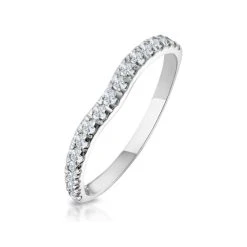 Matching Wedding Band 0.27ct H/Si Diamond In 18K White Gold