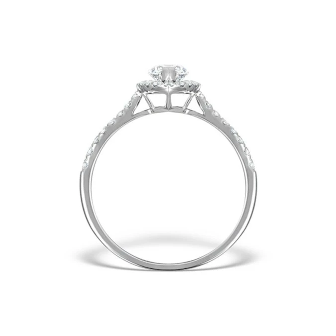 Halo Engagement Ring Ella 0.84ct H/Si Marquise Diamond 18K White Gold 2 Halo Engagement Ring Ella 0.84ct H/Si Marquise Diamond 18K White Gold - Image 2