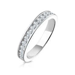 Alexa Matching Wedding Band 0.55ct H/Si Diamond In 18K White Gold