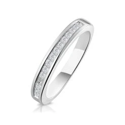 Eleri Matching Wedding Band 0.50ct H/Si Diamond In 18K White Gold