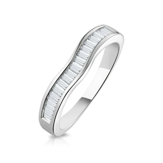 Elina Matching Wedding Band 0.45ct H/Si Diamond In 18K White Gold 1 Elina Matching Wedding Band 0.45ct H/Si Diamond In 18K White Gold