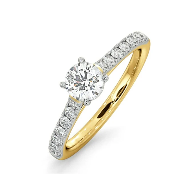 Natalia Diamond Engagement Side Stone Ring 18K Gold 0.91CT G/SI2 1 Natalia Diamond Engagement Side Stone Ring 18K Gold 0.91CT G/SI2