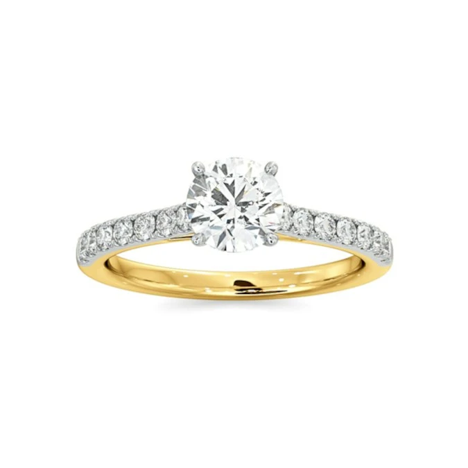 Natalia GIA Diamond Engagement Side Stone Ring 18K Gold 1.15CT G/SI2 3 Natalia GIA Diamond Engagement Side Stone Ring 18K Gold 1.15CT G/SI2 - Image 3