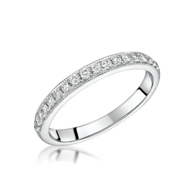 Danielle Matching 2.8mm Wedding Band 0.30ct H/Si Diamonds In 18KW Gold 1 Danielle Matching 2.8mm Wedding Band 0.30ct H/Si Diamonds In 18KW Gold