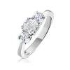 3 Stone Meghan Diamond Engagement Ring 1.7CT G/SI1 In 18K White Gold