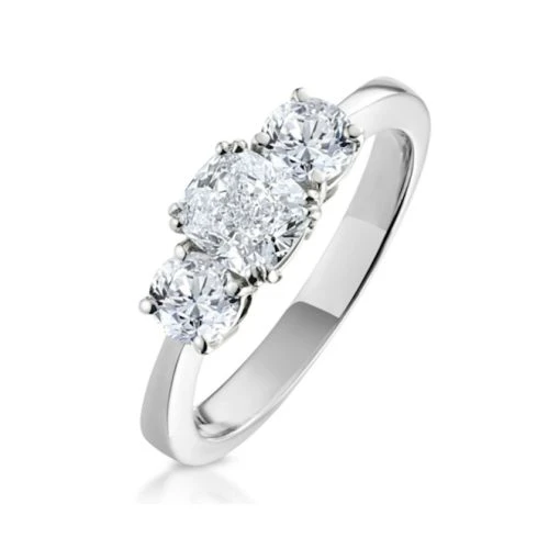 3 Stone Meghan Diamond Engagement Ring 1.7CT G/Vs2 In Platinum -The Diamond Store SR56 100W 5