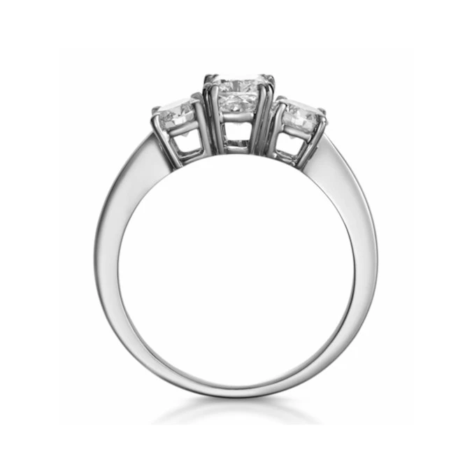 3 Stone Meghan Diamond Engagement Ring 1.7CT G/Vs1 In 18K White Gold 3 3 Stone Meghan Diamond Engagement Ring 1.7CT G/Vs1 In 18K White Gold - Image 3