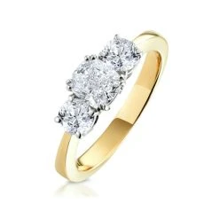 3 Stone Meghan Diamond Engagement Ring 1.7CT G/Vs2 In 18K Gold