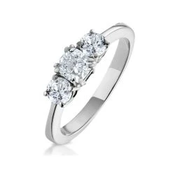 3 Stone Meghan Diamond Engagement Ring 1CT G/SI1 In 18K White Gold