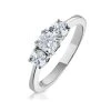 3 Stone Meghan Diamond Engagement Ring 1CT G/Vs1 In 18K White Gold