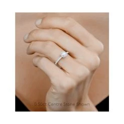 Beatrice Diamond Halo Engagement Ring 18K White Gold 1ct G/VS1