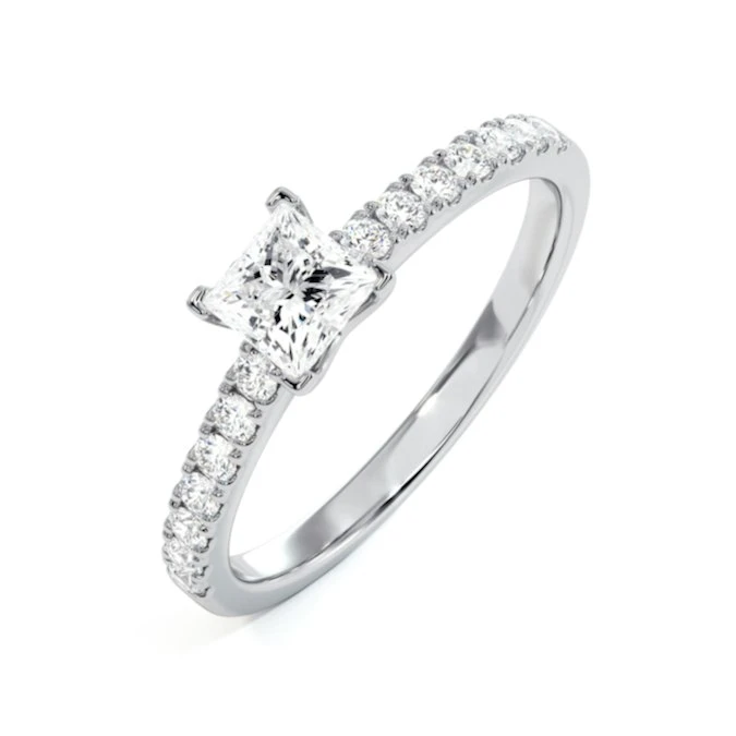 Katerina Princess Diamond Engagement Ring Platinum 0.85ct G/SI2 1 Katerina Princess Diamond Engagement Ring Platinum 0.85ct G/SI2