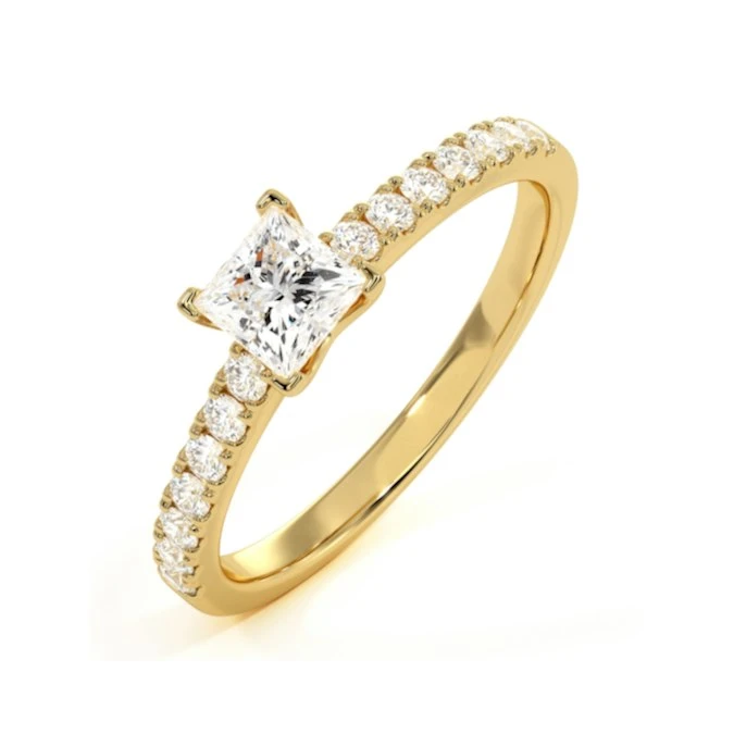 Katerina Princess Diamond Engagement Ring 18K Gold 0.85ct G/SI1 1 Katerina Princess Diamond Engagement Ring 18K Gold 0.85ct G/SI1