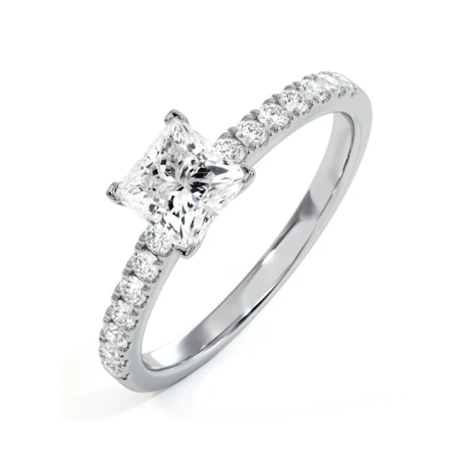 Katerina GIA Princess Diamond Engagement Ring Platinum 1.15ct G/SI1 1 Katerina GIA Princess Diamond Engagement Ring Platinum 1.15ct G/SI1