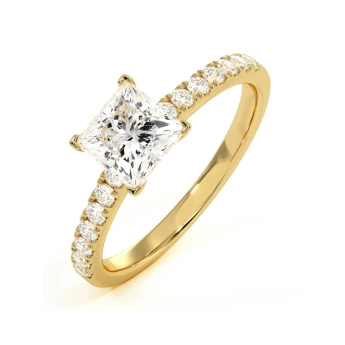 Katerina GIA Princess Diamond Engagement Ring 18K Gold 1.50ct G/SI2 1 Katerina GIA Princess Diamond Engagement Ring 18K Gold 1.50ct G/SI2