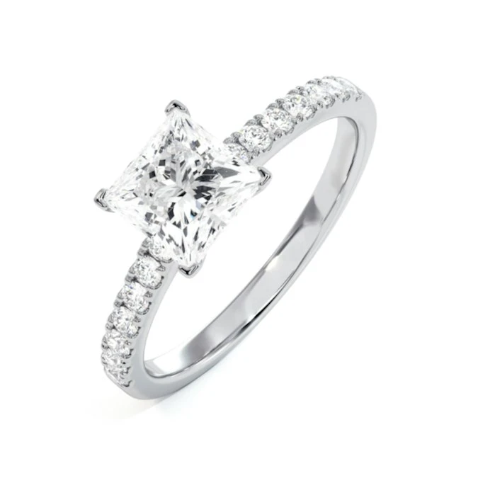 2.60ct Katerina Lab Princess Diamond Engagement Ring Platinum F/VS1 1 2.60ct Katerina Lab Princess Diamond Engagement Ring Platinum F/VS1