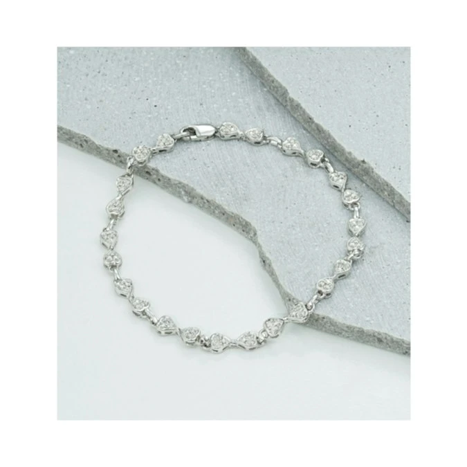 0.25ct Diamond Heart Bracelet Set In Silver 4 0.25ct Diamond Heart Bracelet Set In Silver - Image 4
