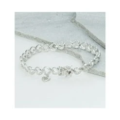 Diamond Silver Heart Bracelet - UD3256 -The Diamond Store UD3256 h w