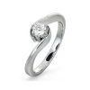 Certified Leah 18K White Gold Diamond Engagement Ring 0.33CT-G-H/SI