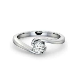 Certified Leah 18K White Gold Diamond Engagement Ring 0.33CT-G-H/SI -The Diamond Store UT20 025W2 1