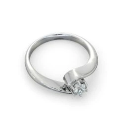 Certified Leah 18K White Gold Diamond Engagement Ring 0.25CT-G-H/SI -The Diamond Store UT20 025W3 3