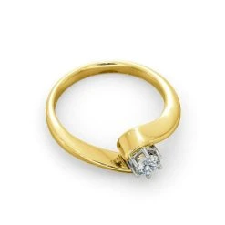 Certified Leah 18K Gold Diamond Engagement Ring 0.25CT 9 Certified Leah 18K Gold Diamond Engagement Ring 0.25CT -The Diamond Store UT20 025Y3