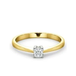 Certified Lauren 18K Gold Diamond Engagement Ring 0.25CT-G-H/SI -The Diamond Store UT21 025Y2