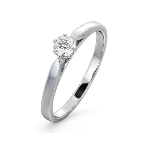 Low Set Chloe Lab Diamond Engagement Ring 0.25CT F/VS1 Platinum 5 Low Set Chloe Lab Diamond Engagement Ring 0.25CT F/VS1 Platinum -The Diamond Store UT23 025W0