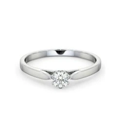 Engagement Ring Certified Diamond 0.25CT H/SI Low Set Chloe 18K Gold -The Diamond Store UT23 025W2 5