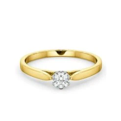 Certified Low Set Chloe 18K Gold Diamond Engagement Ring 0.25CT -The Diamond Store UT23 025Y2 1
