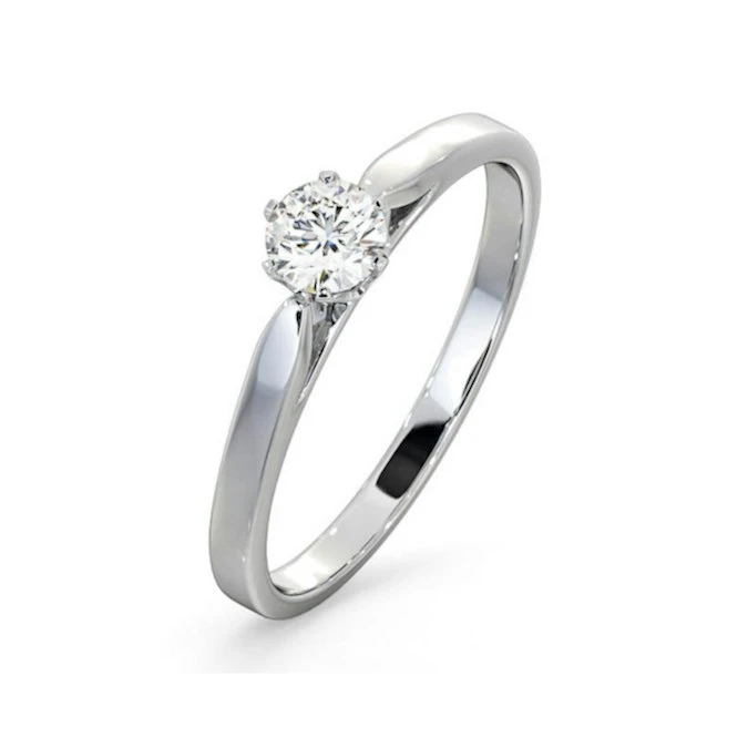 Low Set Chloe Lab Diamond Engagement Ring 0.33CT F/VS1 18K White Gold 1 Low Set Chloe Lab Diamond Engagement Ring 0.33CT F/VS1 18K White Gold