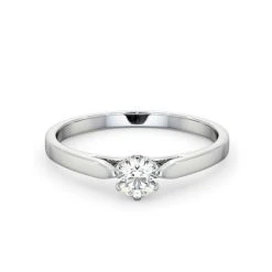 Certified Low Set Chloe Platinum Diamond Engagement Ring 0.33CT-G-H/SI -The Diamond Store UT23 033W2 4