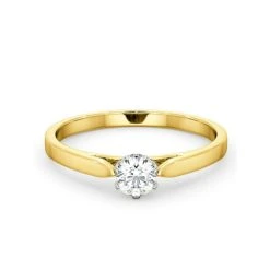 Certified Low Set Chloe 18K Gold Diamond Engagement Ring 0.33CT-F-G/VS -The Diamond Store UT23 033Y2 3